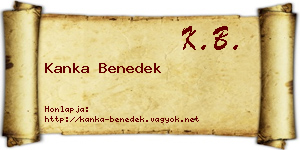 Kanka Benedek névjegykártya
