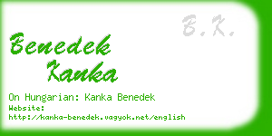 benedek kanka business card